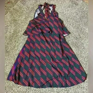 Anthropologie Doe & Rae Womens Small  Striped Navy And Red, Open Back